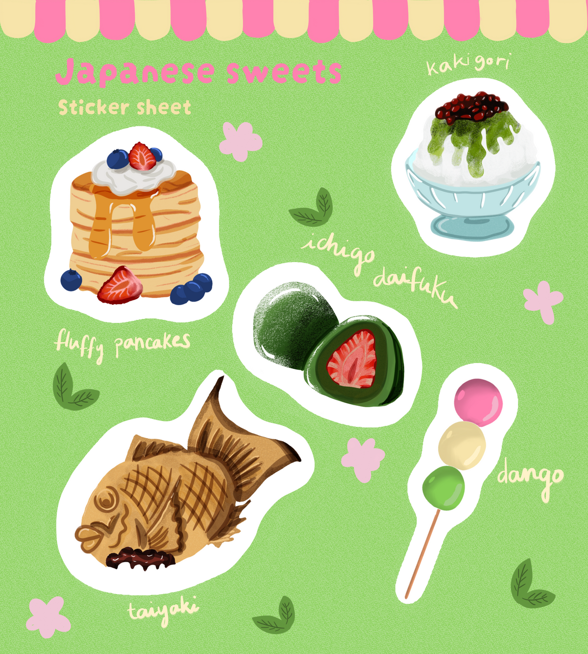 Japanese Sweets Sticker Sheet